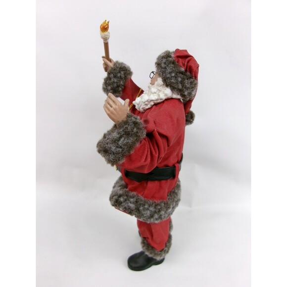 Clothtique Possible Dreams 2002 Winter's Glow Santa Figure w Torch Light 9 Inch - Picture 3 of 7